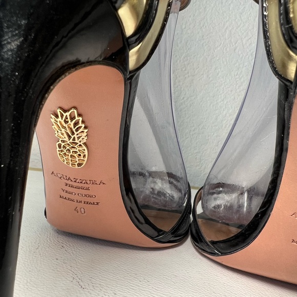 Aquazzura Pina Colada pineapple stiletto sandals patent leather size 40 - Picture 8 of 9